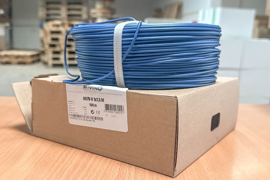 5 Rollen Aderleitung Miviko H07V-U 1x1,5 bl, je 100 m
